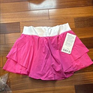 Pink and White Women's Skirt